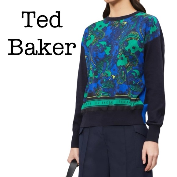 Ted Baker Sweaters - Ted Baker Stargazed Blue and Green Light Sweater Size 2